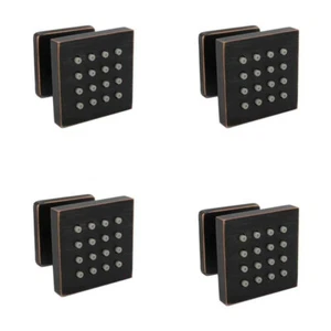 4Pcs 2-Inch Square Massage Shower Body Sprayer Jets Spary Head Oil Rubbed Bronze - Picture 1 of 5