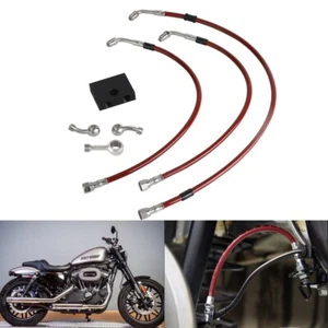 Extended Length Complete Brake Line For Harley Low Rider S ST Fat Bob Roadster - Picture 1 of 10
