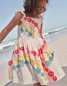 NWT Mini Boden Flutter Flower Rainbow Dress - Picture 1 of 8