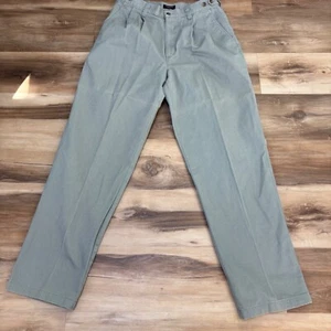Vintage Dockers Pants Mens 36 x 34 Olive Chino Pleated 90s 1998 Comfrot Waist - Picture 1 of 11