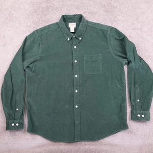 Camicia LL Bean uomo L verde velluto a coste vestibilità tradizionale manica lunga abbottonata - Foto 1 di 7
