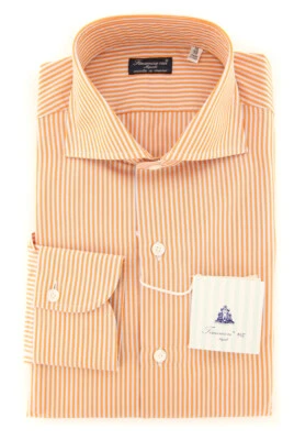 Camisa a Rayas Naranja Finamore Napoli - Delgada - (FN1810162) Foto 1 de 4