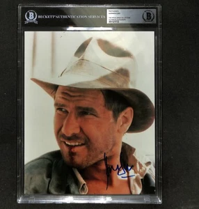 Fotografia firmata 8x10 Harrison Ford Indiana Jones BAS (Grad Collection) - Foto 1 di 2