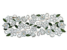 Pier 1 GlassTable Runner Glass Beads Floral Cut Outs Sparkly Intricate 36 x 14
