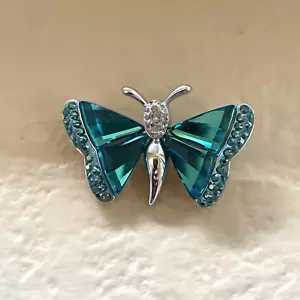 Swarovski Butterfly Brooch Alua Paradise Bugs Collection Indicolite Blue 928355 - Picture 1 of 11