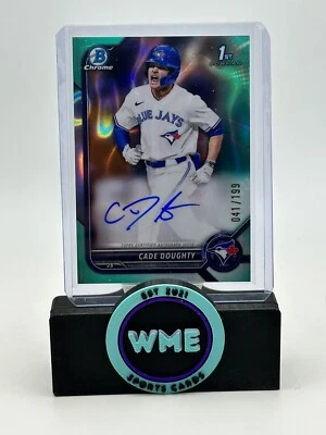Cade Doughty 2022 Bowman Chrome Aqua Lava Refractor Auto /199 Toronto Blue Jays - Image 1 of 2