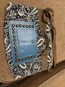Bolso de Mano Luyan Shini Negro Blanco Cachemira Bandolera Correas Ajustables Cartera - Imagen 1 de 4