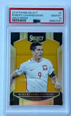 Panini Select Gold Prizm Robert Lewandowski 2016 04/10 PSA 10 Foto 1 de 2