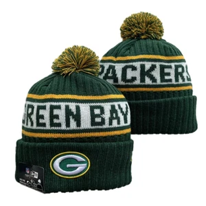 Neu NFL Winter Strickmütze Wolle Baumwolle Green Bay Packers New Era Bommelmütze Beanie - Bild 1 von 4