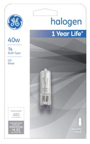 Brand New Sealed GE 40w T4 Bulb Type G9 Base 480 Lumen Clear - Image 1 of 1