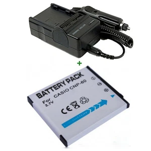Battery PACK + Charger for NP-60 NP60 Casio Exilim EX-S10A EXS10A EX-S85 Z29 Z80 - Picture 1 of 4