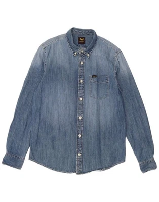 LEE Mens Acid Wash Denim Shirt Medium Blue Cotton PW09 - Image 1 of 3