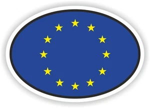 EU Country Code Oval Flag Sticker / Vinyl Waterproof Decals Graphics - Picture 1 of 1