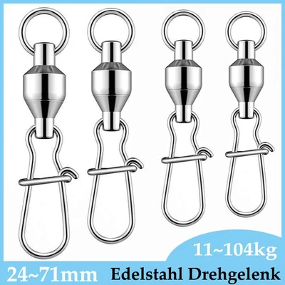 HOMEDIYER Angelwirbel Edelstahl Kugellager Wirbel Tönnchenwirbel Duo-Lock Snap Karabiner