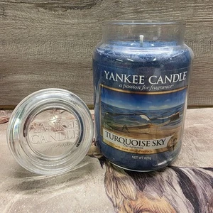 Yankee Candle Turquoise Sky Rare/Discontinued 623g Large Jar Scented Candle 2017 - Picture 1 of 7