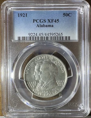 1921 Alabama Commemorative Half Dollar PCGS XF40 Original Patina Silver US Coin - Image 1 of 4
