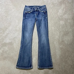 Grace in LA Girls Bootcut Jeans Size 10 Blue Embellished Pockets Western Denim - Picture 1 of 12