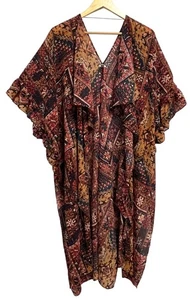 Ecote Kimono Cardigan Womens One Size Multicolor Boho Aztec Sheer Open Front - Picture 1 of 10