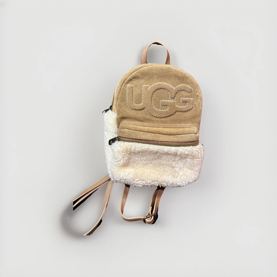 UGG Dannie II Mini Sheepskin Suede Chestnut Brown Backpack Pre Loved - Image 1 of 4