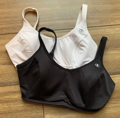 Sutiã esportivo feminino Champion 34D suporte máximo, alto impacto preto e branco - Imagem 1 de 4