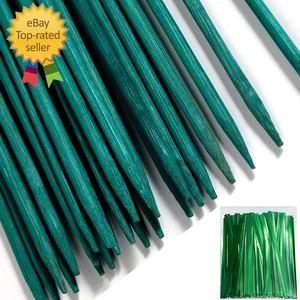 50 PIEZAS 18" Palos para Plantas Soporte Verde Bambú Palos Jardín Madera Planta Estacas - Imagen 1 de 12