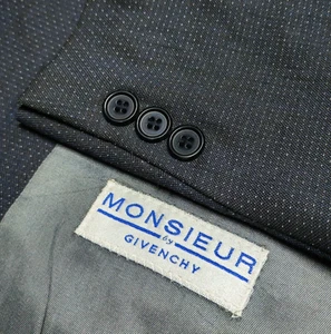 Vintage Monsieur by Givenchy super 110s wool classic USA union made blazer 50R - Picture 1 of 14