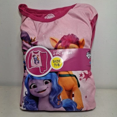 Hasbro My Little Pony Girls Pajamas Sz 6/6X  2 piece Set Pink Sleep Wear Unicorn - Image 1 of 3