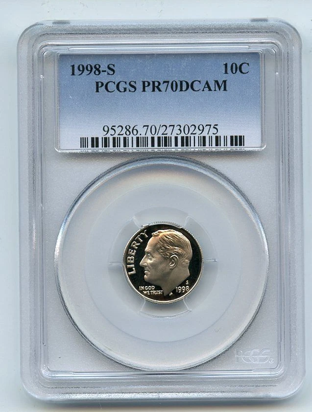 1998 S 10C Roosevelt Dime Proof PCGS PR70DCAM - Image 1 of 1