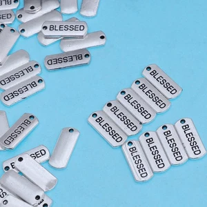  100 piezas Colgantes Mensaje Inspirador Tono Plata Aleación Tira Letra Hágalo Usted Mismo - Imagen 1 de 12