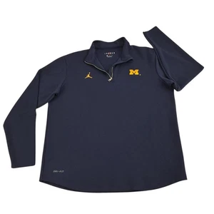 Jordan Michigan Wolverines 1/4-Reißverschluss Pullover Oberteil Herren Large blau NCAA 916673-419 - Bild 1 von 16