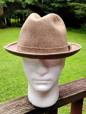 Pendleton Pure Wool Fedora Hat: Brown:  A207-020: Small 6 1/4-6 3/8: Vintage USA - Image 1 of 4