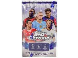 2023-24 TOPPS CHROME UEFA CLUB COMPETITIONS UCC CALCIO HOBBY BOX SIGILLATO YAMAL RC - Foto 1 di 12