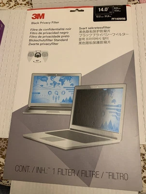 3M PF140W9B 16:9 Frameless Blackout Privacy Filter for 14" Laptops New - Image 1 of 4