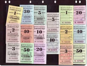 1990er Jahre Estnische Eisenbahn Tickets Set 17 - Bild 1 von 1