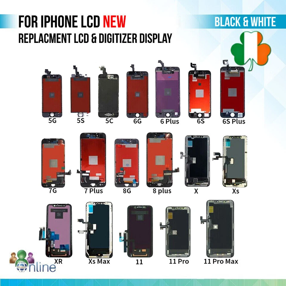 For iPhone X XR XS 11 12 13 14 16 7 8 SE LCD Touch Screen Digitizer Replacement - Image 1 of 1