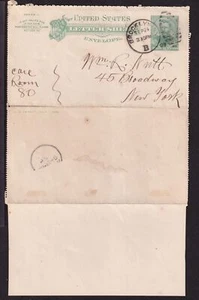 1889 Sc U293 letter sheet letter sheet used Brooklyn NY cancel CV $20 (U3 - Picture 1 of 2