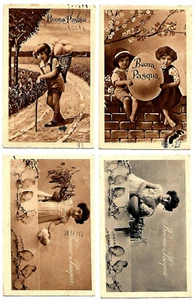 Set di 4 cartoline augurali (Buona Pasqua) - Bambini. - Picture 1 of 2