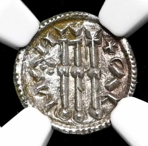 HUNGARY. Coloman, 1095-1116. Silver Denar, NGC MS66, 1/0 TOP POP Gem BU - Picture 1 of 5
