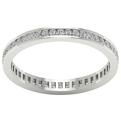 Eternity Engagement Ring VVS1 E 1.55 Ct Natural Diamond 14K White Gold 3.70MM - Image 1 of 4