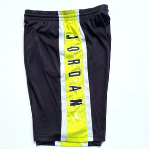 Nike Air Jordan Dri-Fit Basketball Shorts Size Teen (13-15) XL 28" Black Yellow - Picture 1 of 14