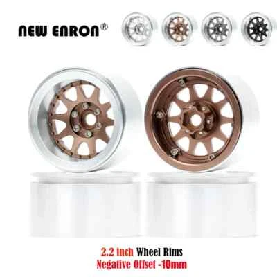 4Pc 2.2 -10mm Negative Offset Wheel Rim Beadlock For RC 1/10 Rock Crawler Wraith - Image 1 of 4