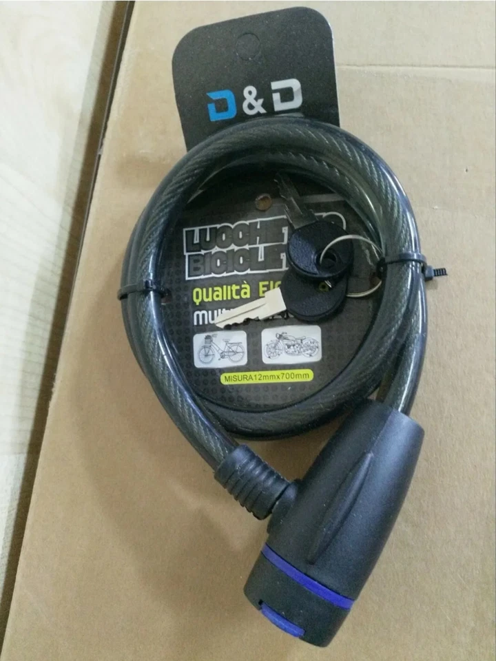 Lucchetto catena per bici bicicletta scooter moto anti furto taglio 2 chiavi  - Immagine 1 di 3