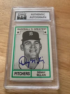 Denny McLain Tigers Signed 1984 TCMA Baseball’s Greatest Card Authentic Slabbed - Imagen 1 de 3
