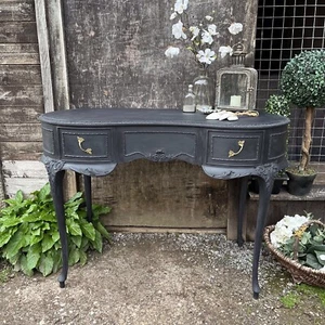 Black Hand Painted French Style Ornate Console / Dressing Table Desk Basin Base - Picture 1 of 10