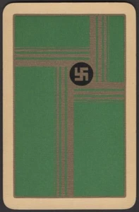 Playing Cards Single Card Old c1920 Antique * PEACETIME Good Luck SWASTIKA Art M - Picture 1 of 3