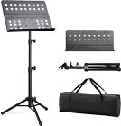 Sheet Music Stand-Metal Professional Portable Perforated Tripod w/ Carry Bag