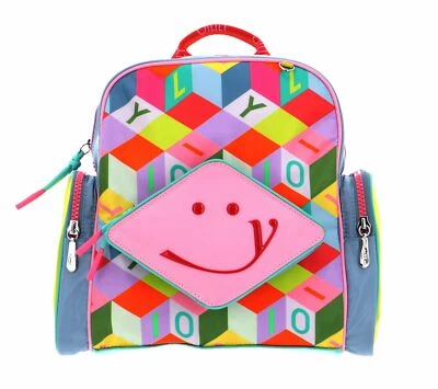 Oilily Colour Block Kids Backpack S Rucksack Tasche Multicolor Rosa Grün - Bild 1 von 4