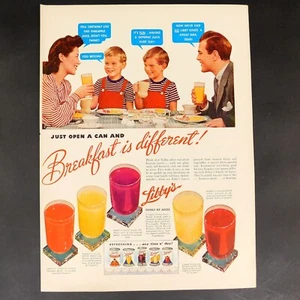 Vintage Print Ad Libby's Juice, Canned Juice, Tomato Loganberry Kraut Juice 1940 - Picture 1 of 4