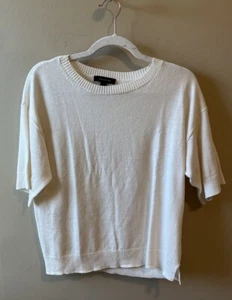 Ann Taylor Linen blend short sleeve sweater size XS white - Picture 1 of 5