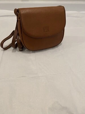 BURBERRY Vintage Leather Crossbody Bag Purse Brown Jacquard Logo Lining Auth - Image 1 of 4